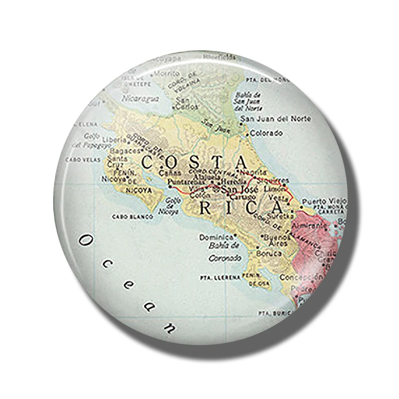 Пуэрто-Рико Висконсин Нигерия Венгрия Новая Зеландия Сакраменто Австралия Техас Коста-Рика карта Сувенирный магнит на холодильник Наклейка Декор - Цвет: Costa Rica