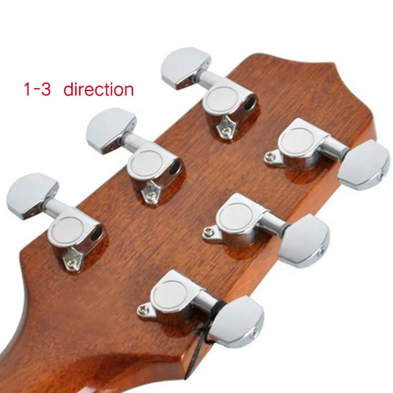Металлическая Настройка гитарных тюнеров для 1-го 2-го 3-го струнных колышков, тюнер, гитарные части, головки акустических серебряных гитар, Прямая поставка
