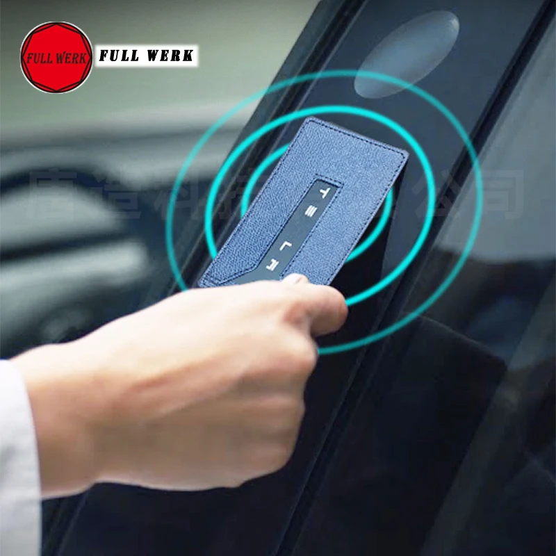 

1pc Leather Car Key Card Holder Wallet Pocket Keychain for Tesla Model 3 Accessories