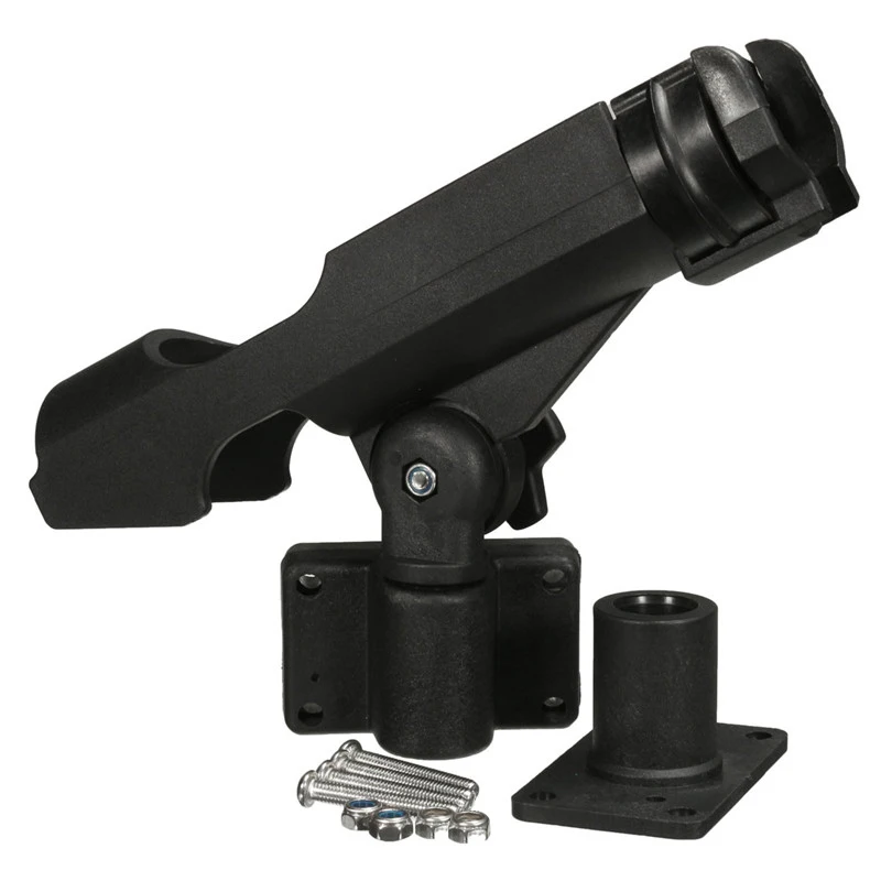 

Fishing Support Rod Holder Bracket Kayaking Yacht Fishing Tackle Tool 360 Degrees Rotatable Rod Holder With Screws For Boat