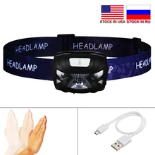 

Dropshipping LED Headlamp USB Rechargeable Flashlight Body Motion Sensor Shock Resistant Waterproof Bicycle Light for Running
