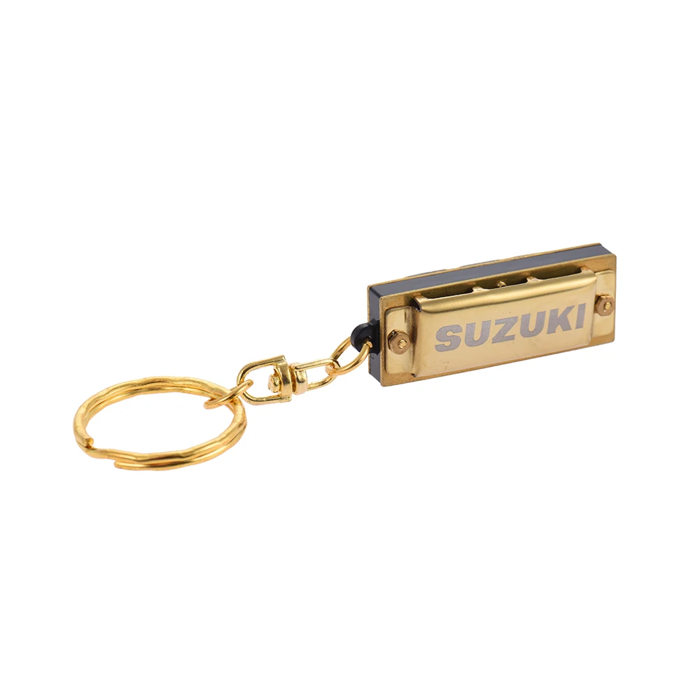 

Suzuki Harmonica Mini 5 Holes 10 Tone Harmonica Keychain Key of C Golden