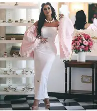 2017 Sexy Abendkleid Dubai Abendkleid Mantel Trägerlose Lange Ärmel Neue Ankunft Preiswerte Lange Abschlussball-kleider Party Kleid