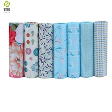 Shuanshuo, хлопковый текстиль для Лоскутной Ткани, синяя Цветочная серия, жир, четверть пряди, ткань для шитья кукольных салфеток, 40*50 см, 7 шт