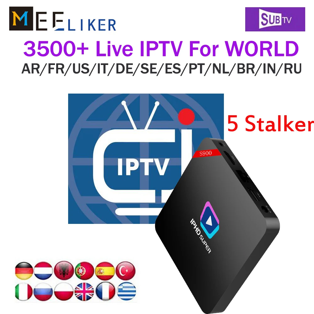 

Smart TV Box 2G IPHD S900 free 3 6 12 Months SUBTV IPTV Subscription 3500 live VOD Full European arabic US Lations HD channels