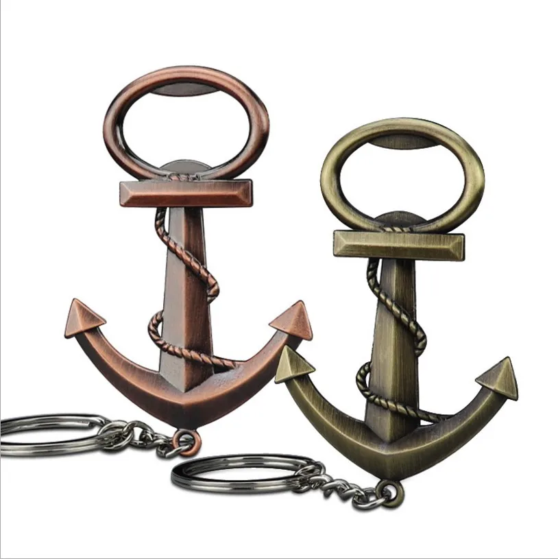 Vintage Anchor Bottle Openers Keychain Creative Metal Retro Zinc Alloy