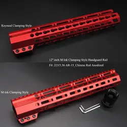 TriRock 12 ''дюймовый Keymod/M-lok цевье железнодорожных зажима Стиль Пикатинни Крепление Системы Fit. 223/5. 56 AR-15_Chinese красный анодированный