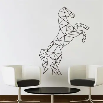 

Living Room Wall Decal Full Of Spirit Horse Geometric Wall Stickers Lift The Front Foot Up Animal Vinyl Home Decor SYY87