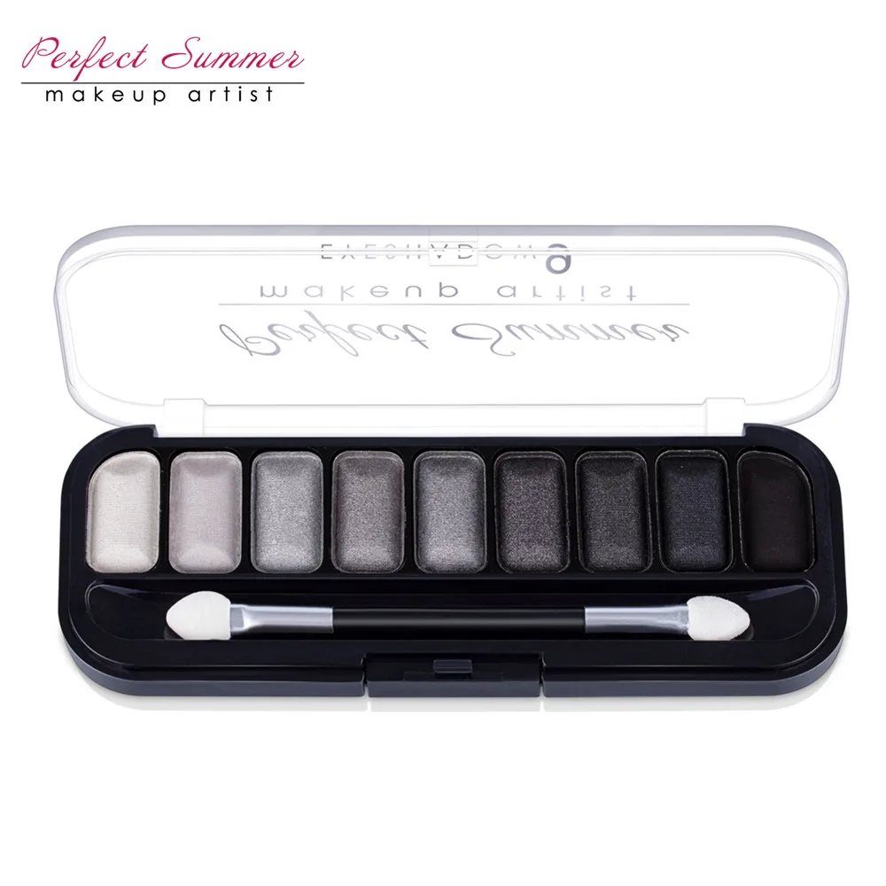 Perfect Summer 9 Color Professional Classic Black Gray White Eye shadow