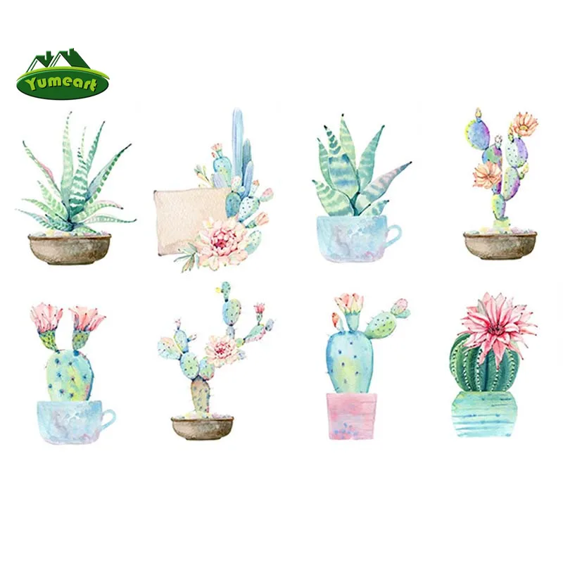 

YUMEART Watercolor Potted Cactus Plant 5D Diamond Embroidery Square Drill Diy Diamond Painting By Number Cross Stitch Home Decor