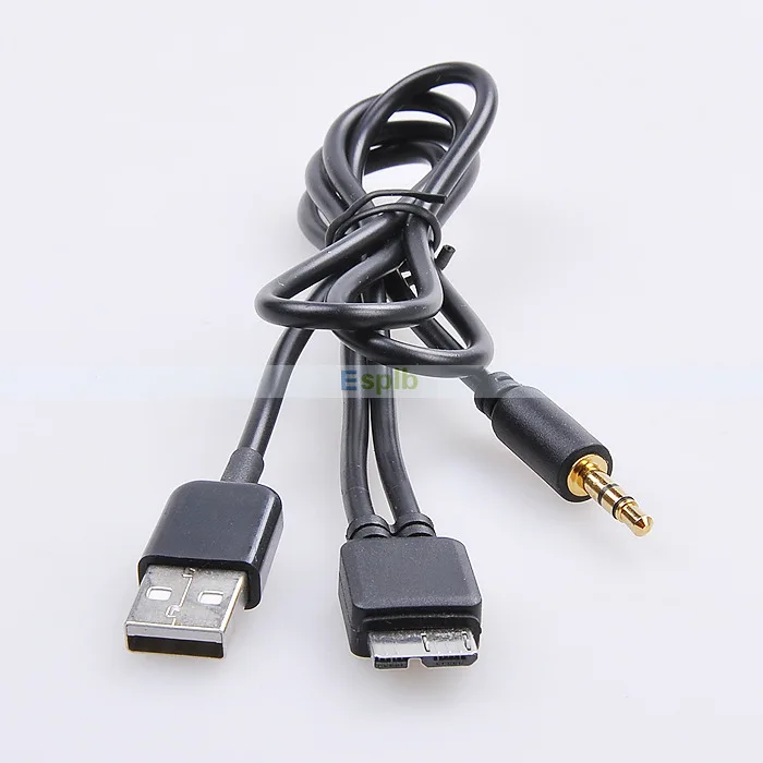 2 in 1 Micro USB Data Power Charging Charger Cable 3.5mm AUX Stereo