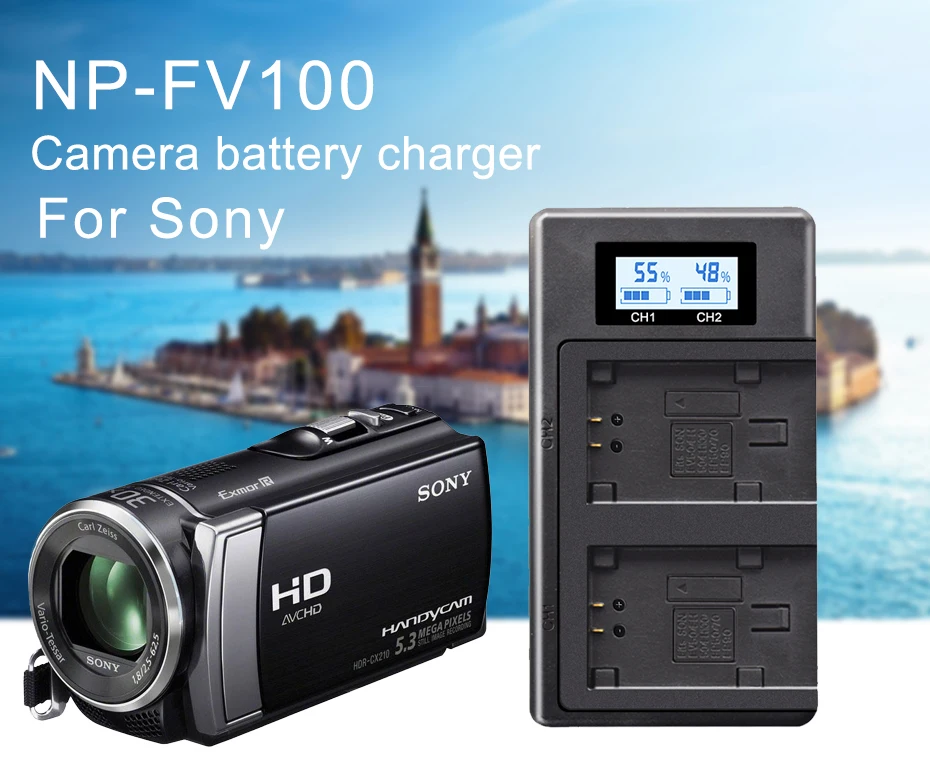 Пало NP FV100 NPFV100 NP-FV100 usb-зарядное устройство ЖК-дисплей для sony NP-FH50 NP-FH100 NP-FP50 NP-FP90 NP-FV50 NP-FH40 Камера Батарея