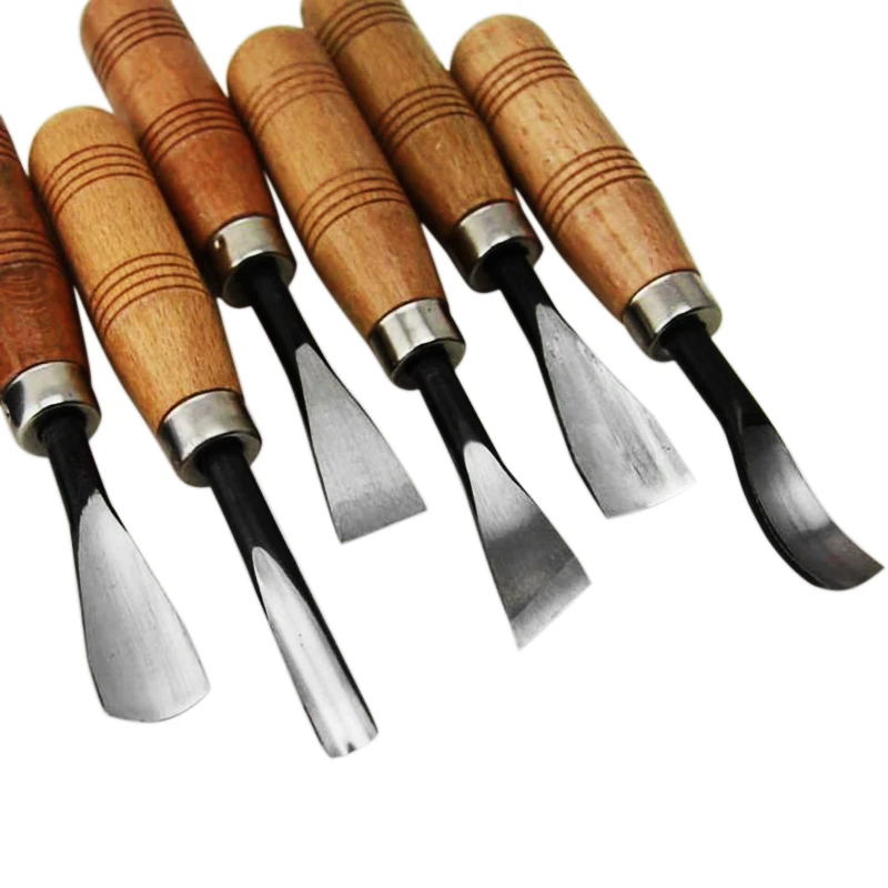6pcs/Set Wood Carving Chisels Knife for Basic Wood DIY Detailed Woodworking Hand Tools