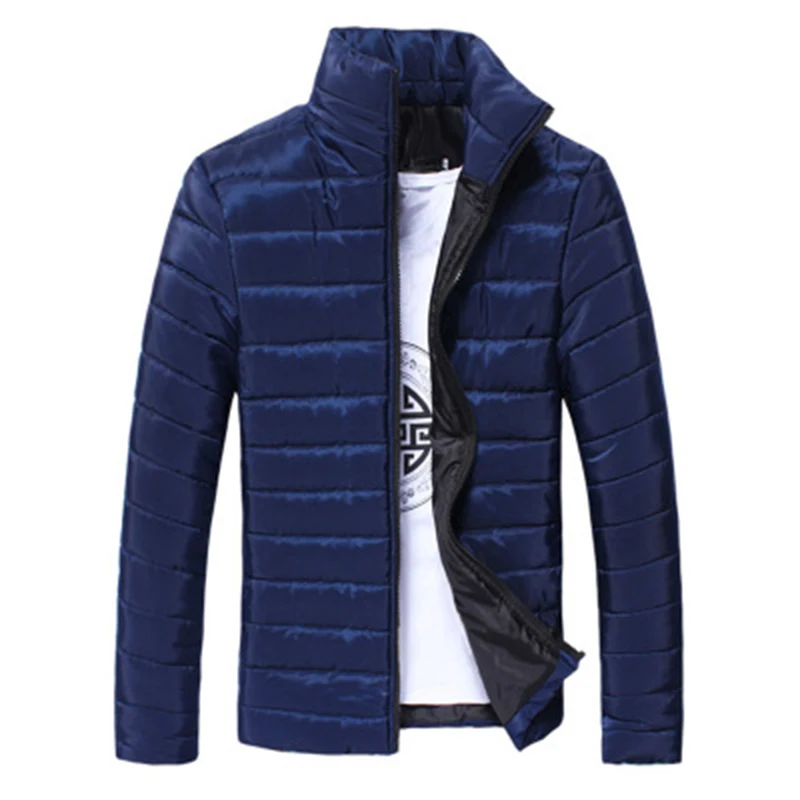 

2019 Winter Jacket Men Fashion Stand Collar Male Parka Mens Solid Streetwear Coats Man Autumn Parkas Windproof Plus Size Clothes