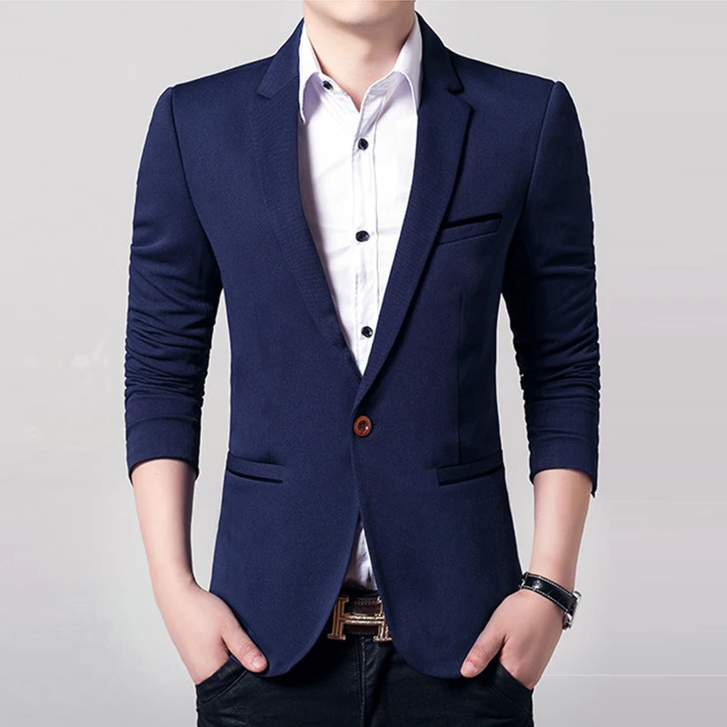 Модный костюм пиджак Slim Fit Мужской торжественное платье пиджак весна осень мужские короткие блейзеры костюмы для выпускного наряд mz070 - изображение