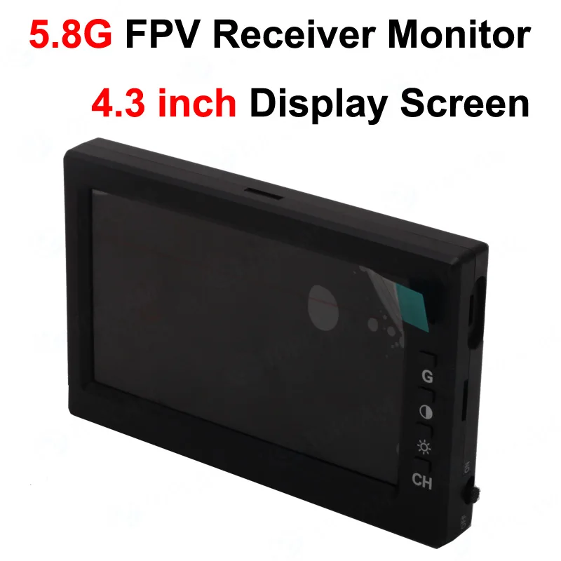 

TOP-D43M 5.8G FPV Receiver Monitor Receiver Monitor 4.3 inch Display Screen for G3 Goggles Bugs 6 Bugs 8 B8 B6 5.8G FPV