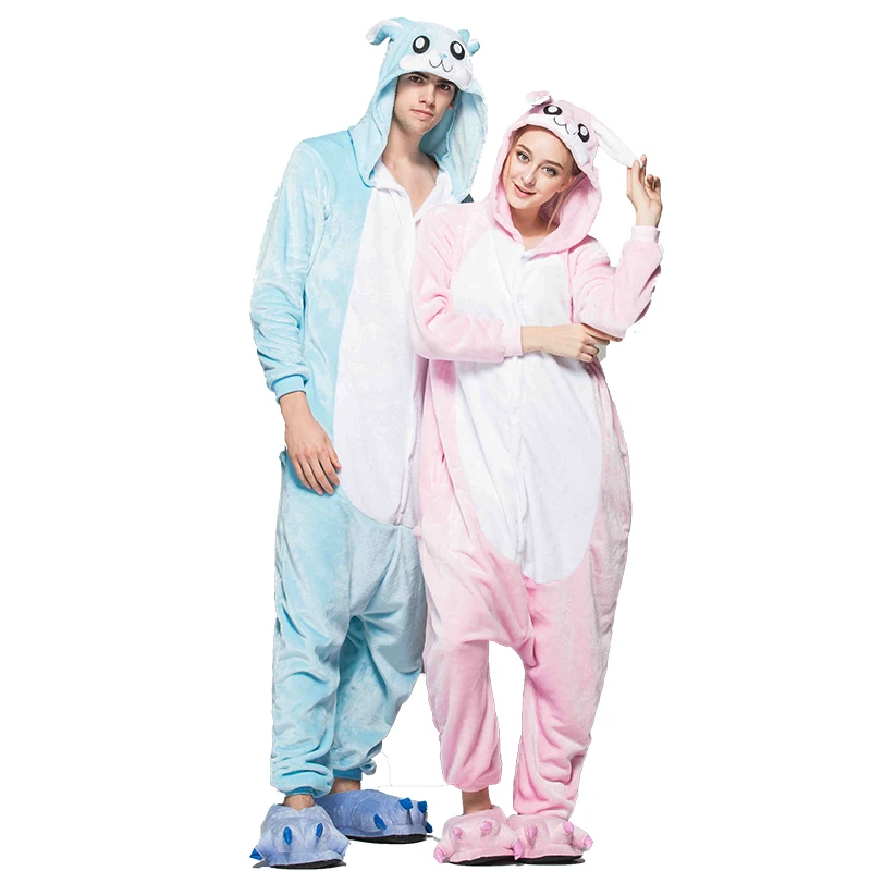 Комбинезоны для взрослых зимняя Пижама Kigurumi Мужская женская пижама одежда сна с