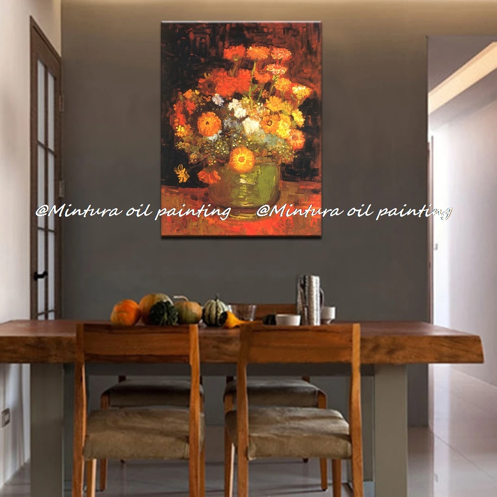 Zinnia Of Vincent van Gogh 100% ручная работа H.Q Репродукция картина маслом на холсте Настенная