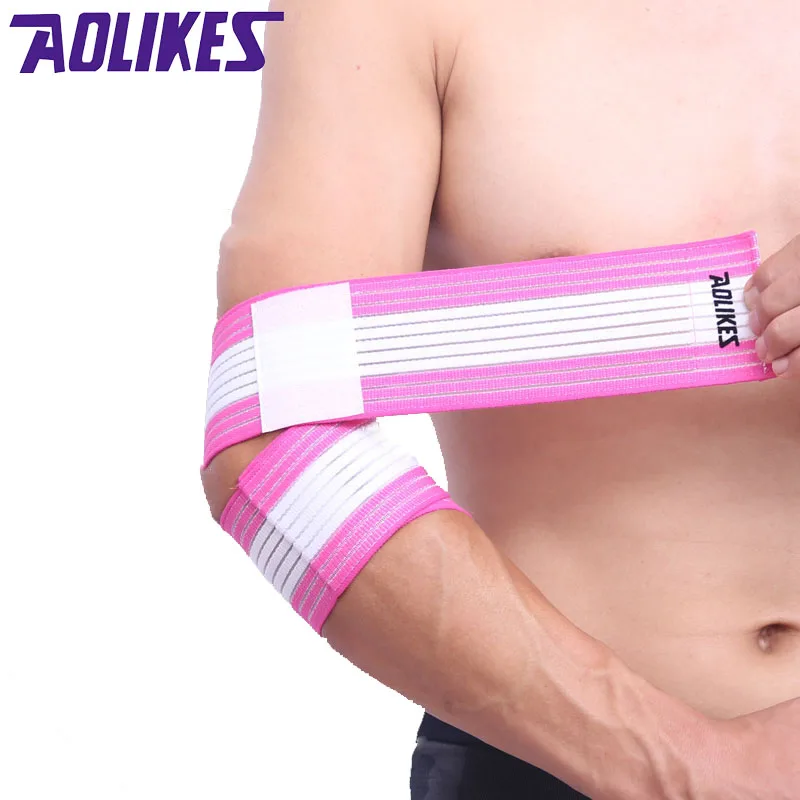 Aolikes 1 قطع عالية مطاطا ضمادة التفاف الشريط الكوع دعم كرة السلة الذراع ضغط التنس الكرة الرياضية المعدات والعتاد
