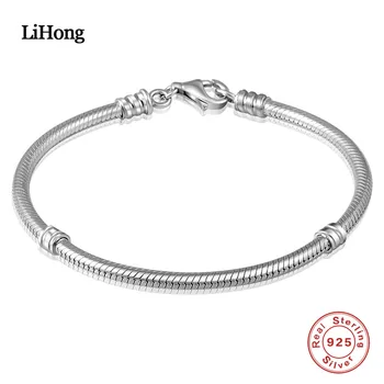 

2017 Luxury 100% 925 Sterling Silver Chain Fit Original Bracelet Bangle for Women Authentic Jewelry Pulseira Gift