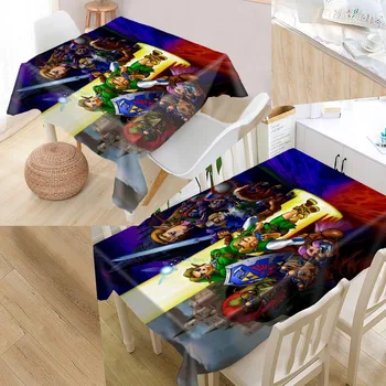 

Custom The Legend of Zelda Table Cloth Rectangular Oxford Print Waterproof Oilproof Square Table Cover Party Tablecloth