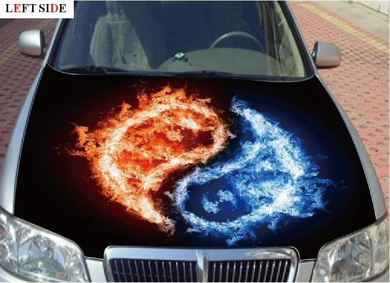 

LEFT SIDE Car Stickers HD Inkjet Flame Fire Ghost Vinyl Car Styling Covers Stickers Customize the Size to Suit All Vehicles VW