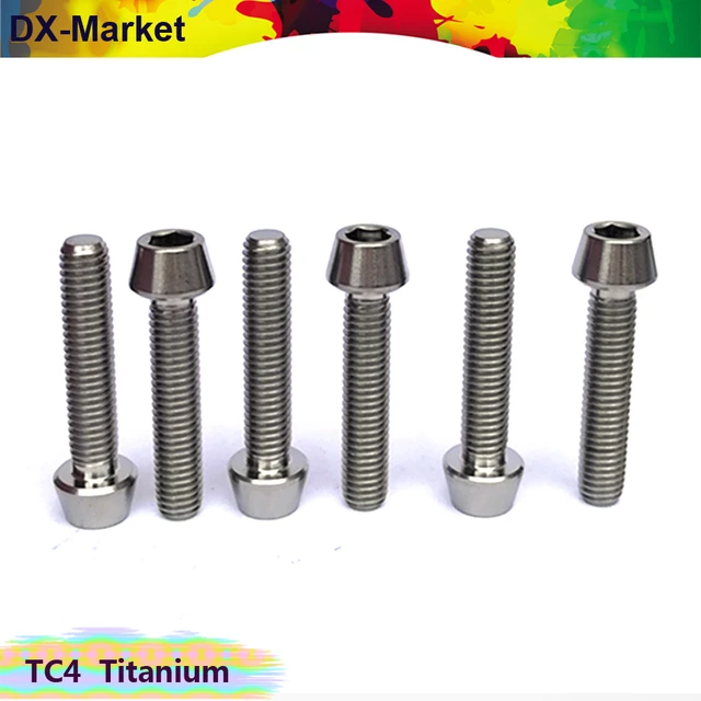 M5 m6 m8 m10 konische kopf titanium schraube, titanium hex kant schraube,  gr5 titanium bolzen