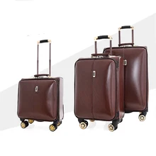 LeTrend, чемодан на колёсиках из искусственной кожи, Спиннер, 16 дюймов, для мужчин, бизнес, тележка, для женщин, пароль, чемодан, колеса, кабина, дорожная сумка, багажник