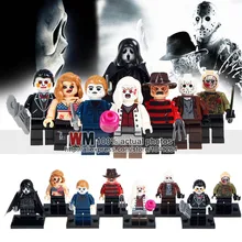 8 шт./лот строительные блоки WM6003 тема ужасов фильм Черная пятница Джейсон крик убийца Фредди Крюгер супер герой Кирпичи Игрушка