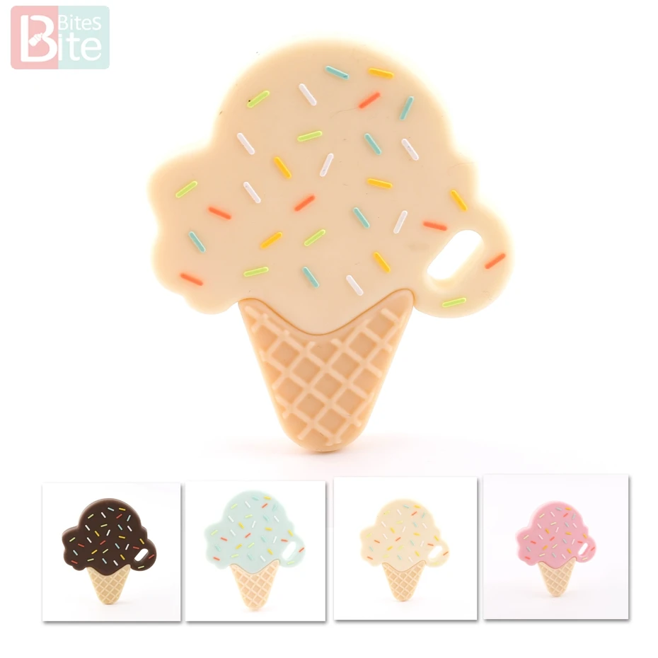 Silicone Ice Cream Beads Baby Teether DIY Necklace Jewelry Toy Accessories