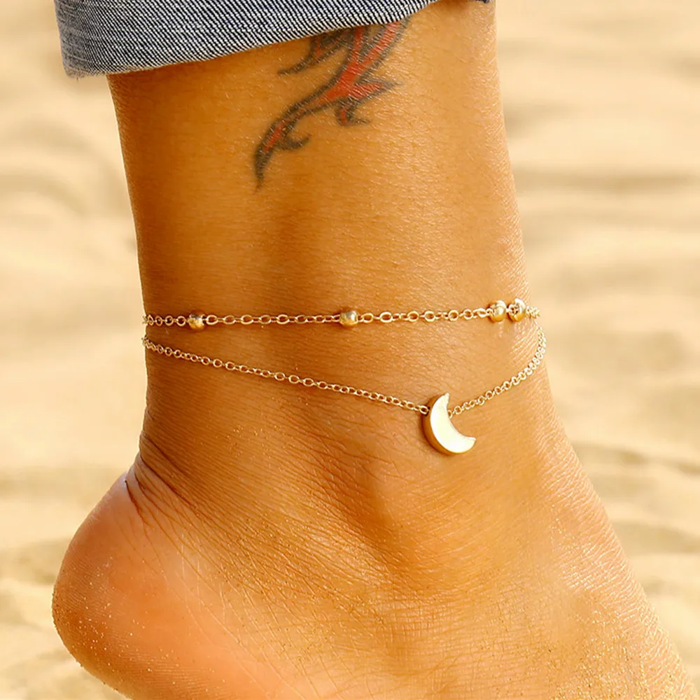 Simple Moon Anklet Female Anklets Barefoot Sandals Foot Jewelry New Fashion Anklets On Foot Ankle Bracelets For Women Leg Chain Simple Moon Anklet Female Anklets Barefoot Sandals Foot Jewelry New Fashion Anklets On Foot Ankle Bracelets For Women Leg Chain