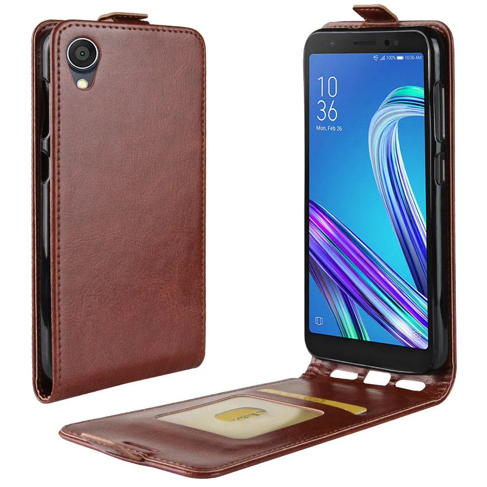 Кожаный чехол Для ZenFone Live L1 ZA550KL премиальный Чехол-книжка из искусственной кожи с