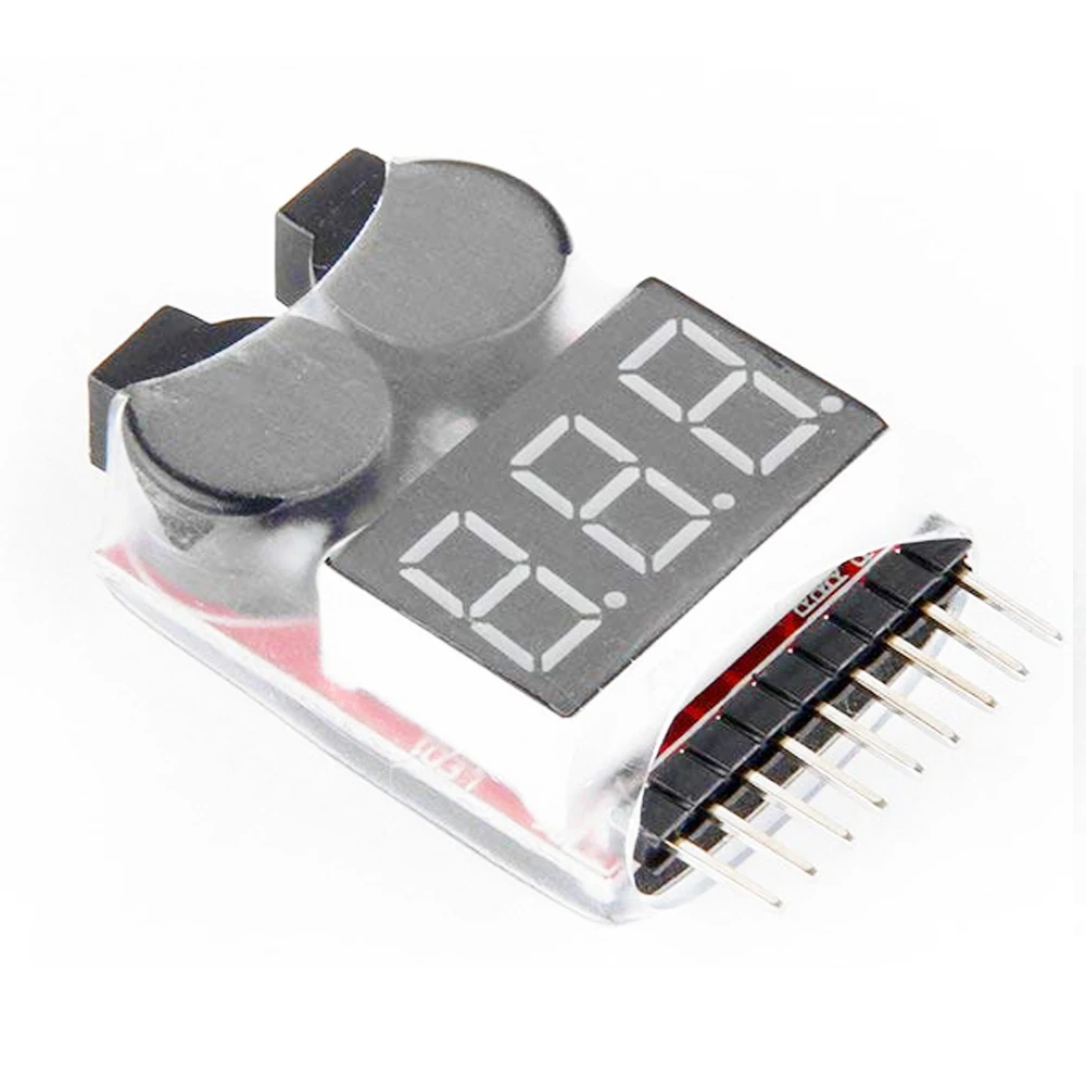 1-8S Lipo/Li-ion/Fe Battery Voltage 2IN1 Tester Low Buzzer Alarm | Инструменты
