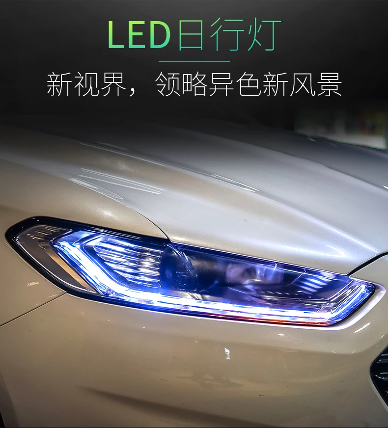 Автомобильный Стайлинг для Ford Mondeo 2013- светодиодный фонарь для нового Fusion Головной фонарь динамический сигнал поворота светодиодный DRL Bi-Xenon HID