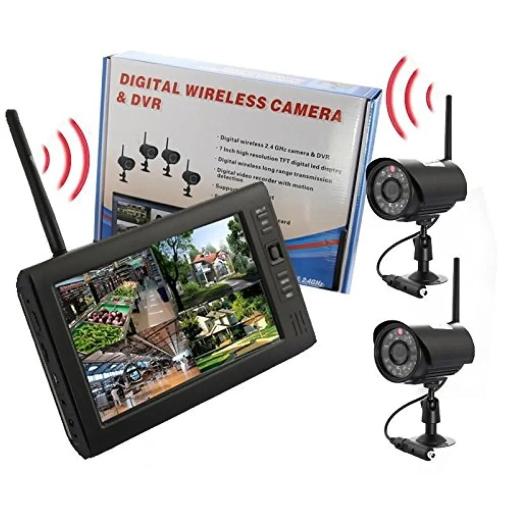 7 Inch 1V2 2.4Ghz Digital Outdoor Water proof Camera Wireless Baby