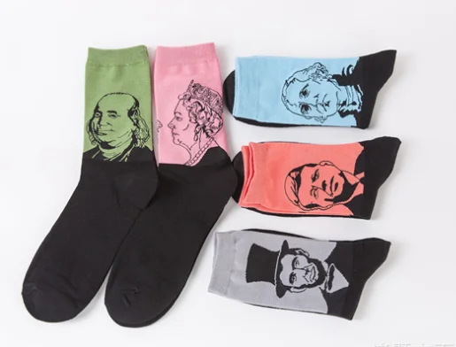 6 пар/лот, Ретро стиль, мужские носки из чесаного хлопка, звездная ночь, Ван Гог, всемирно известная картина, забавная Новинка, набор носков Harajuku