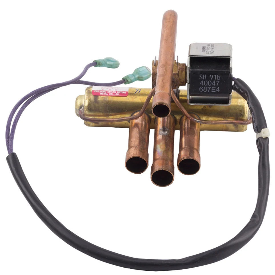 Válvula electromagnética de inversión de cuatro vías para aire acondicionado, accesorios de