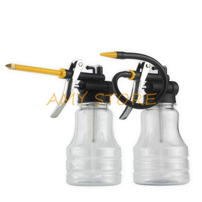 

76/80/240mm Pipe Pump Lubrication Tip Transparent Grease Oil Can Gun 250ML 300ml Plastic Hose Refueling Pot High Pressure Oiler