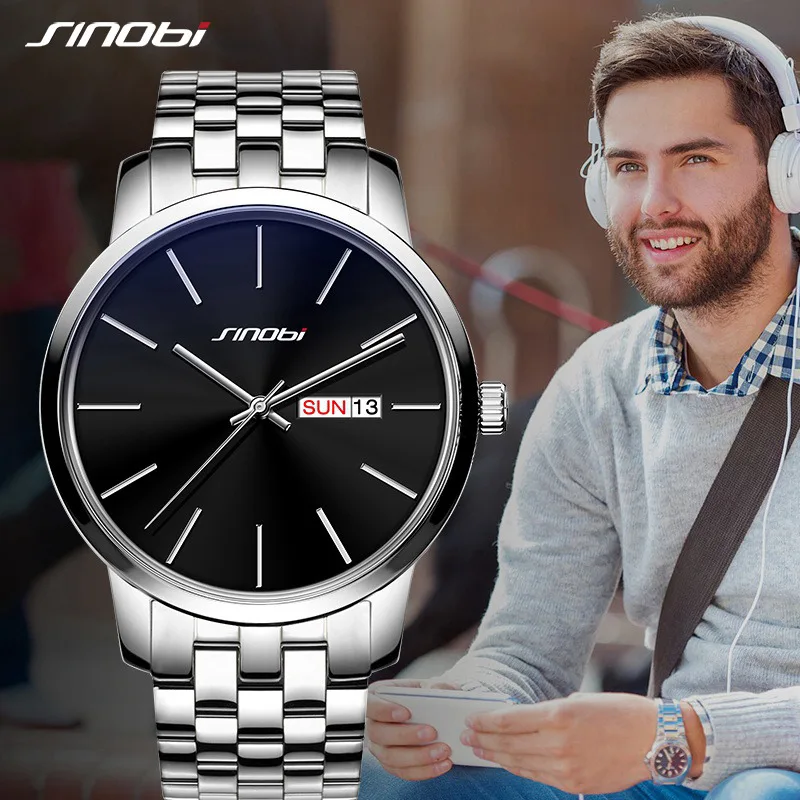 

SINOBI Brand Sport Quartz Watch Men Fashion Business Hours Erkek Kol Saati Watches Military Mens Watches Relogio Masculino 2018