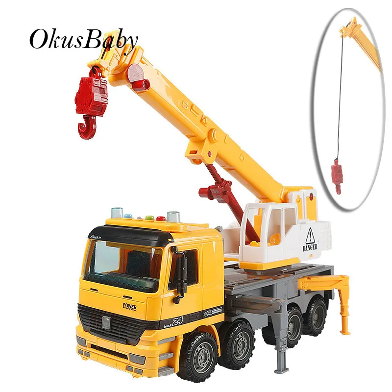 Large Size With Sound Light Children Emulational Toy Truck Engineering Car Sliding Vehicle Lifting machine Retractable Swing Arm