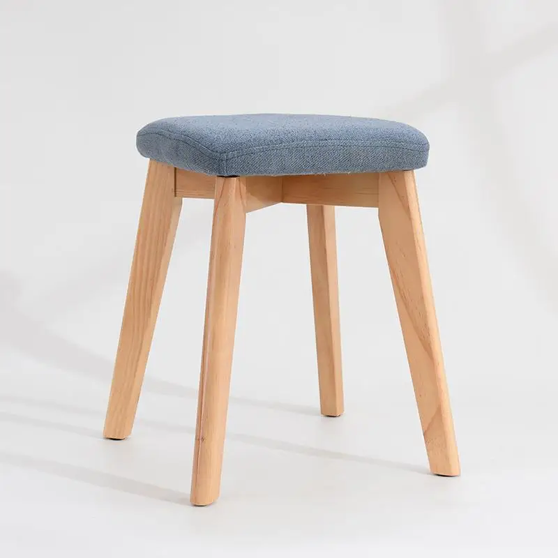 Устойчивый деревянный стул домашний табурет для туалетного столика модный СТОЛ простой маленький квадратный табурет креативный стул для макияжа ткань обеденная скамейка Stoo - Цвет: style 1