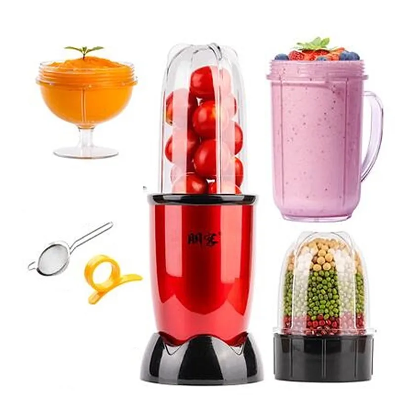 multifunctional blender for smoothie milkshake juicer ice crusher electric grain grinder 4500w 15 rotating speeds red eu plug 220V Household Electric Juicer Mini Multi Automatic Blender Juice Machine High Quality Grinder EU/AU/UK Plug