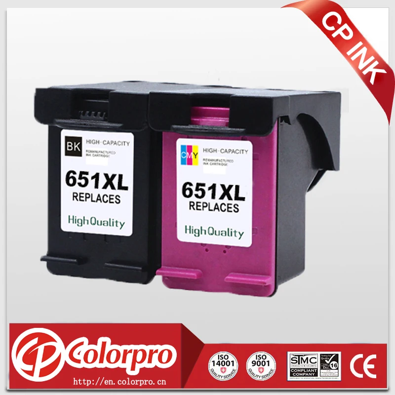 Wholesale 2PK(BK/C) For HP 651XL 651 Ink Cartridge for HP Deskjet ink Advantage 5575/5645 All in