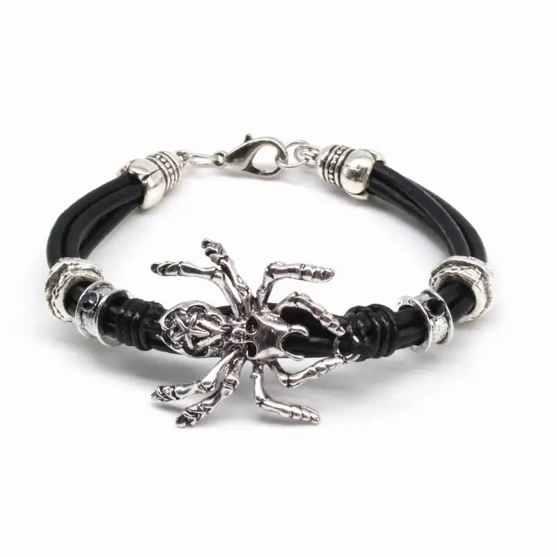 

2018 New Fashion Accessories Spider Men Bracelet Vintage Multilayer Pu Leather Bracelets & Bangles Boyfriend Gift Wholesale