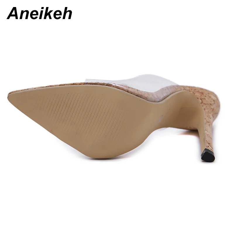 Aneikeh/Новинка 2020 года Летние прозрачные шлепанцы гладиаторы Повседневные