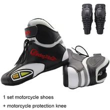 Мотоцикл Внедорожный Сапоги автомобиль езда Гонки Мотокросс мотоциклетные ботинки защита колена+ дышащая мотоциклетная обувь