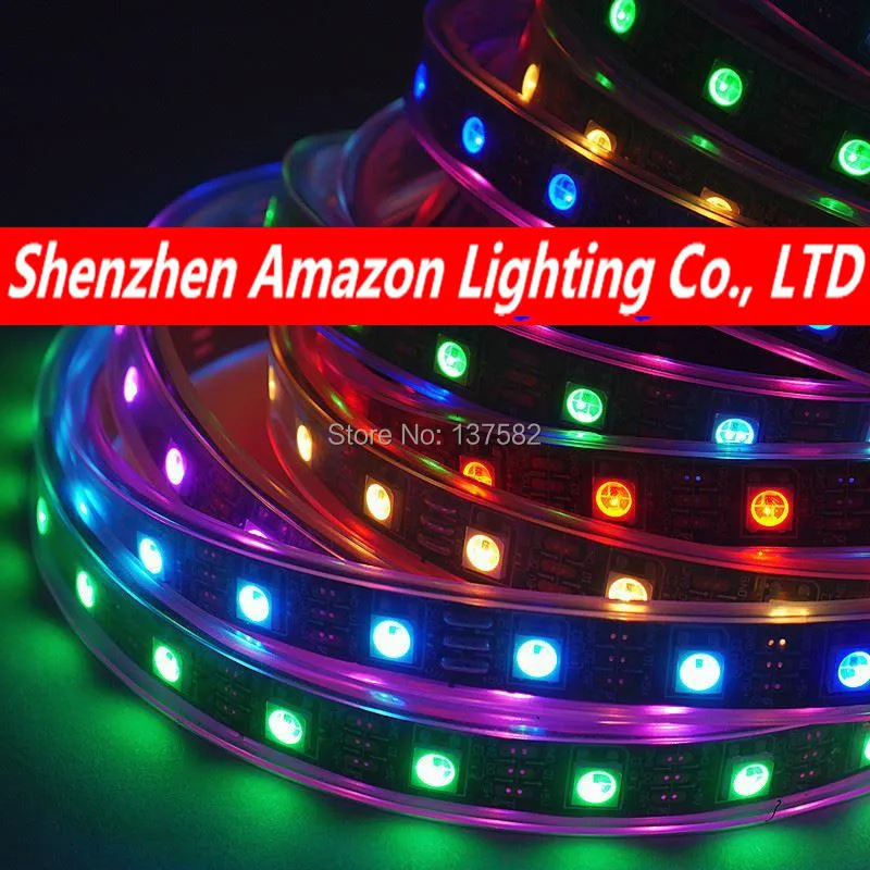 5 м WS2812B Smart пиксель rgb led strip черный/белый PCB 30/60 светодиодов/м WS2812 IC, WS2812B/M 30/60 пикселей IP30 IP67 DC5V