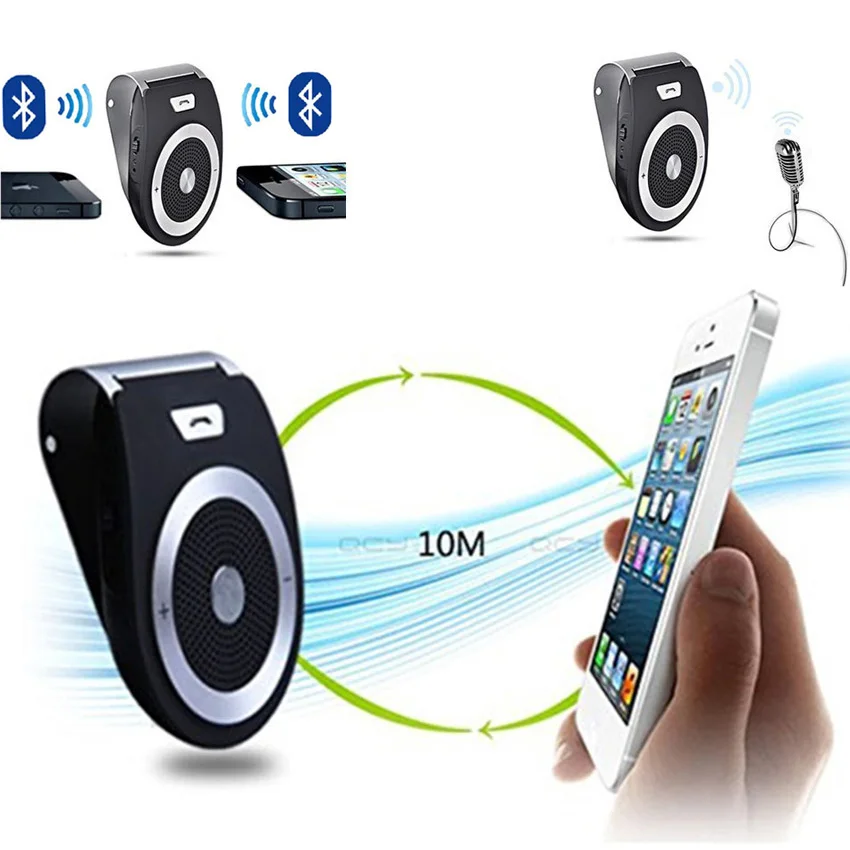 ANLUD Bluetooth Car Kit And Universal Holder Handsfree Wireless Bluetooth Speaker Phone MP3 Player Support Connects 2 Phones