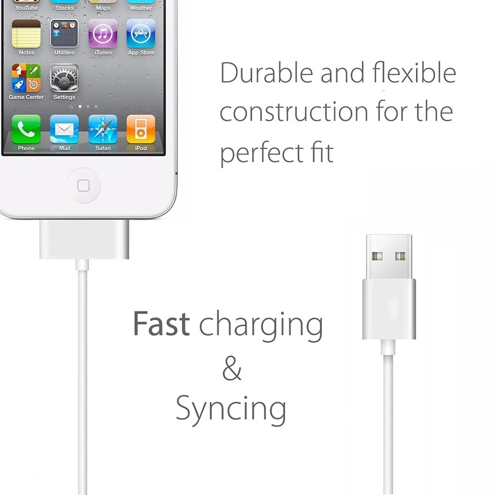 2 шт. usb кабель для зарядки iphone 4|Кабели мобильных телефонов| |