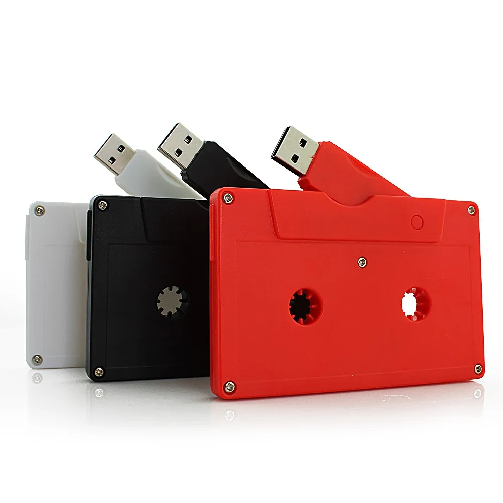 Free Shipping Cassette Tape Usb Flash Drive Gadget Bulk Cheap 1GB 2GB 4GB 8GB 16GB 32GB Usbin